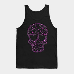 Skull stars and dots pink3 Tank Top